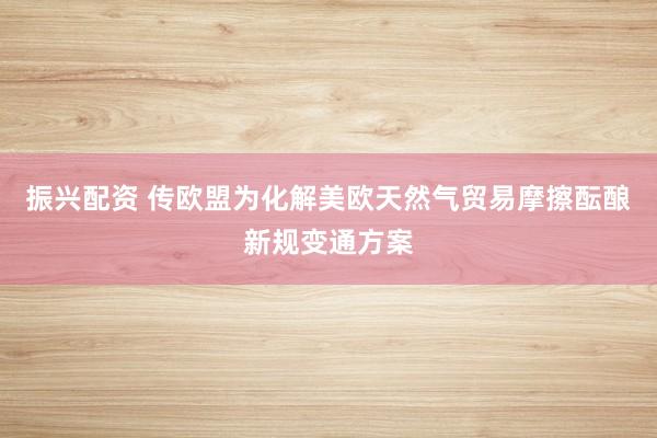 振兴配资 传欧盟为化解美欧天然气贸易摩擦酝酿新规变通方案